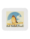 Red-tailed Hawk Text Mousepad-TooLoud-White-Davson Sales