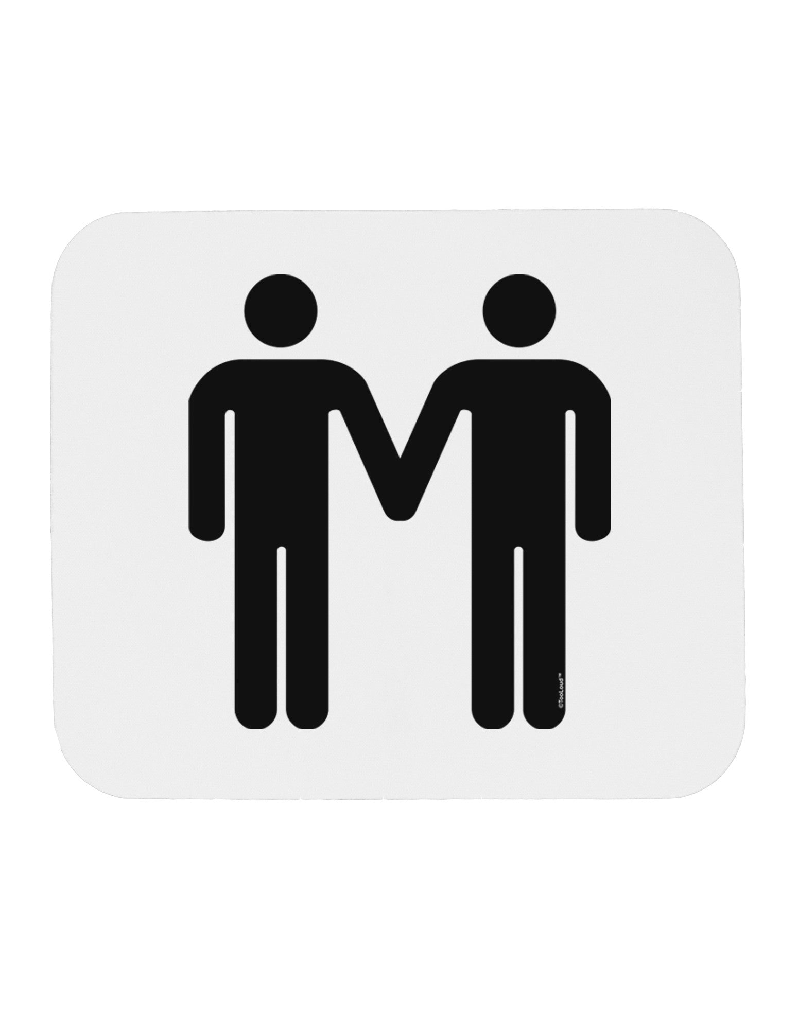 Gay Men Holding Hands Symbol Mousepad-TooLoud-White-Davson Sales