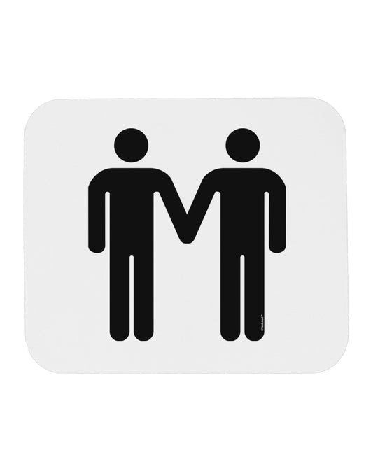 Gay Men Holding Hands Symbol Mousepad-TooLoud-White-Davson Sales