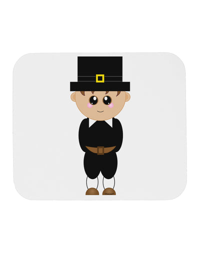 Cute Pilgrim Boy Thanksgiving Mousepad-TooLoud-White-Davson Sales