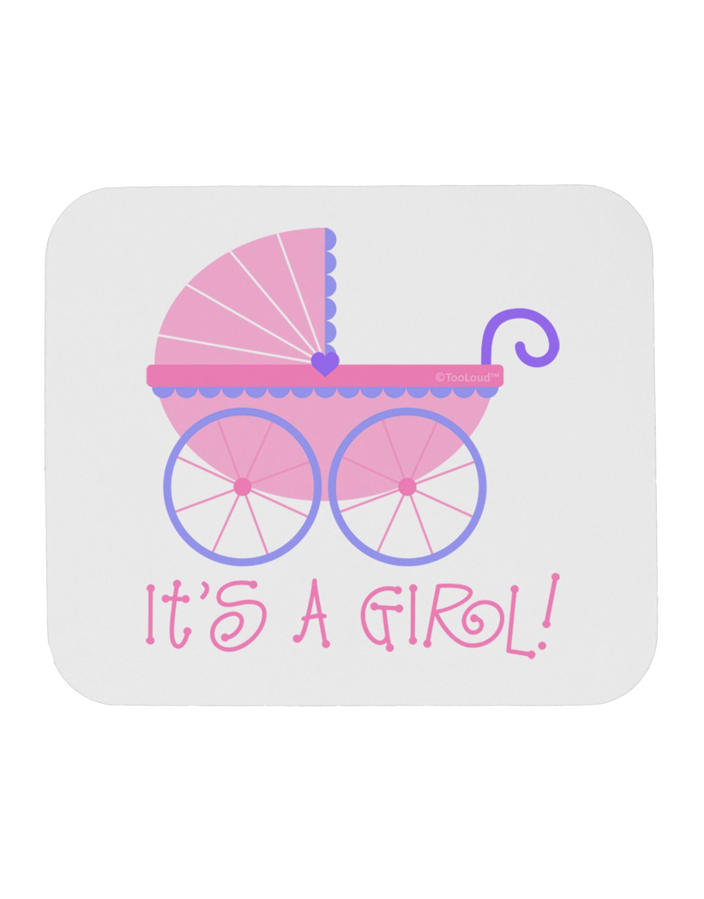 It's a Girl - Baby Carriage Mousepad-TooLoud-White-Davson Sales