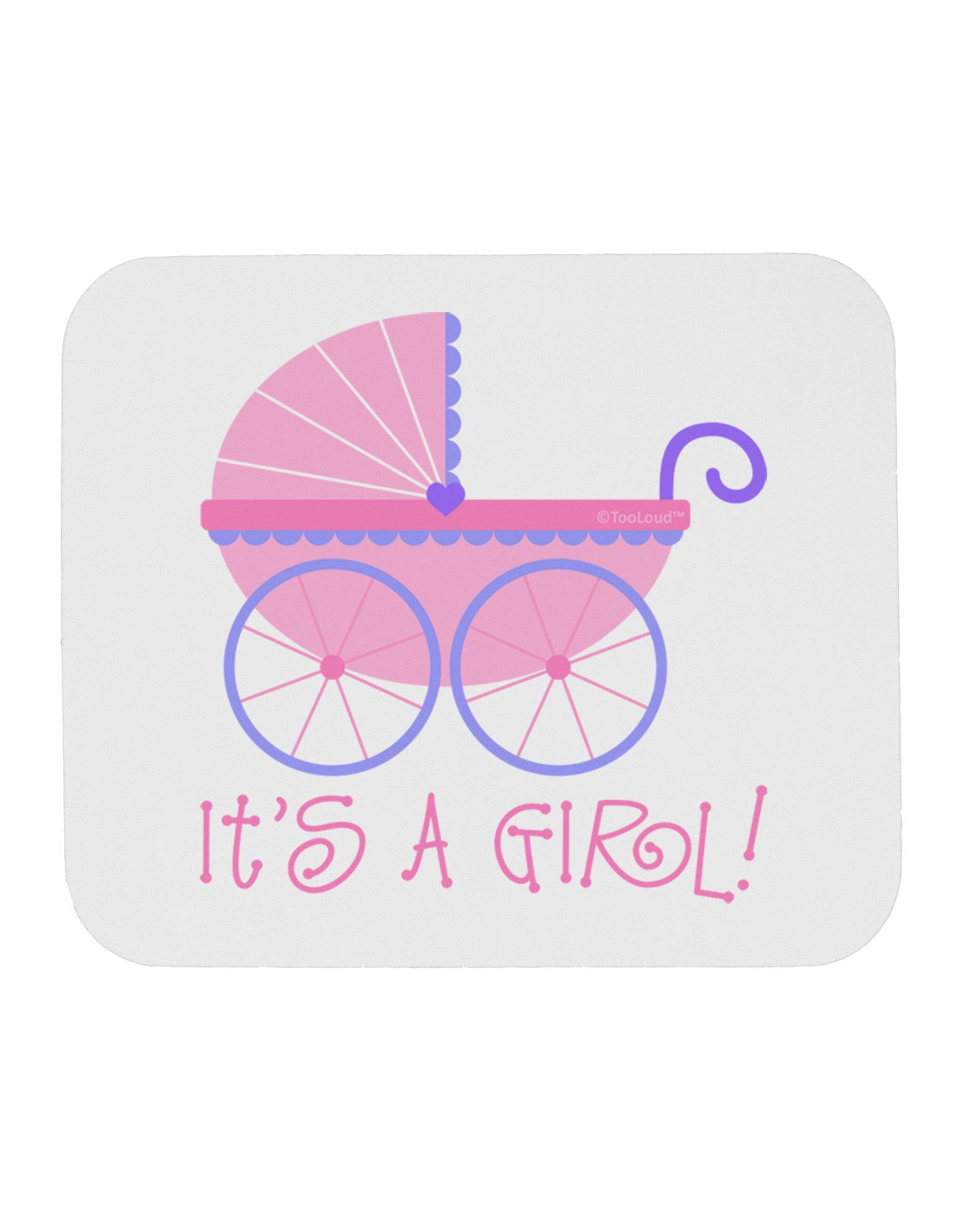 It's a Girl - Baby Carriage Mousepad-TooLoud-White-Davson Sales