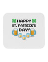 Pixel Happy St Patricks Day Mousepad-TooLoud-White-Davson Sales