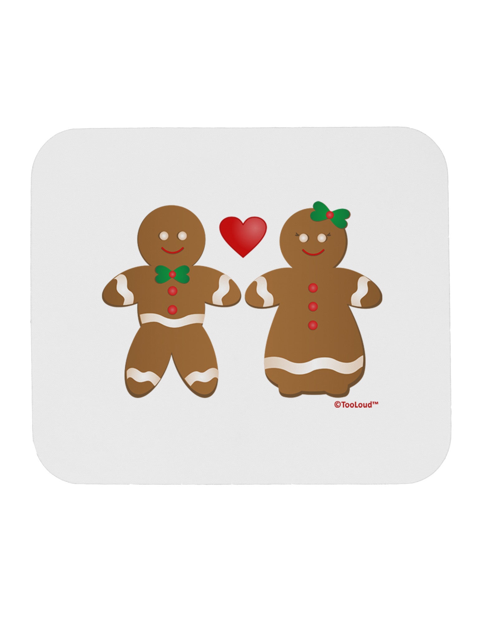 Gingerbread Man and Gingerbread Woman Couple Mousepad by TooLoud-TooLoud-White-Davson Sales