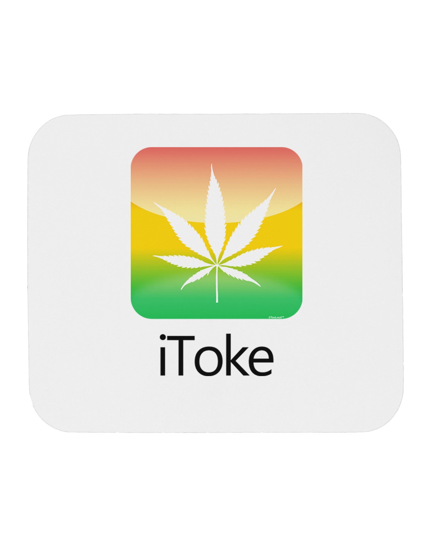 iToke Logo - Marijuana Leaf Mousepad-TooLoud-White-Davson Sales