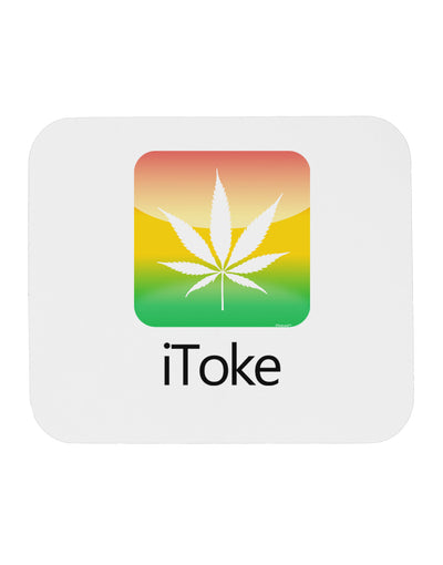 iToke Logo - Marijuana Leaf Mousepad-TooLoud-White-Davson Sales