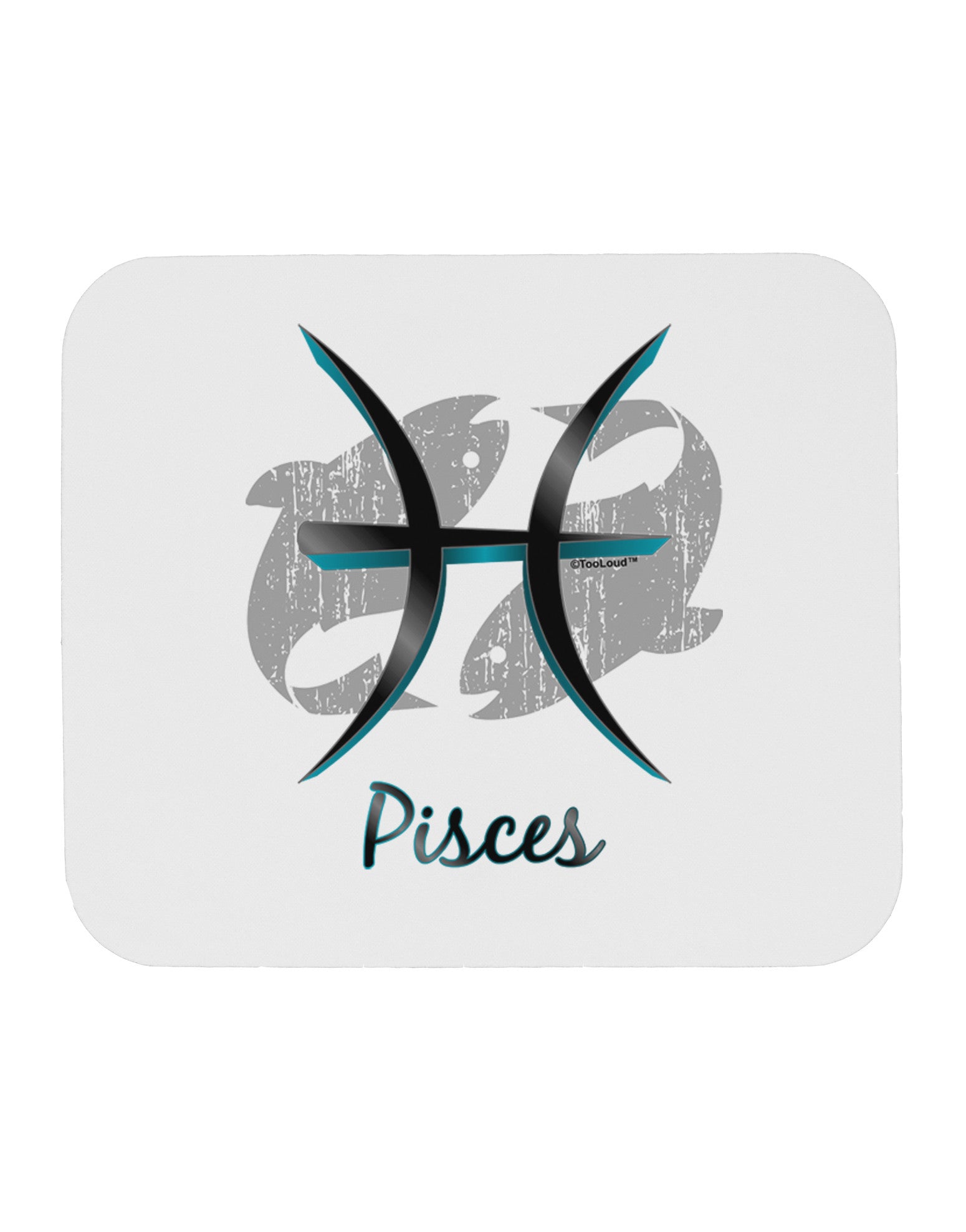Pisces Symbol Mousepad-TooLoud-White-Davson Sales