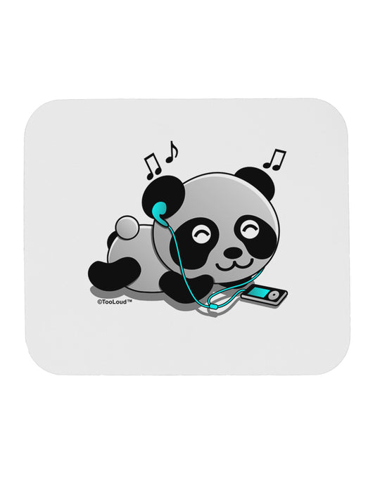 Cute Panda With Ear Buds Mousepad-TooLoud-White-Davson Sales