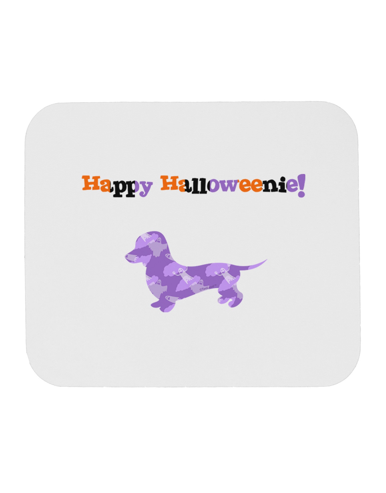 Happy Halloweenie Doxie Dog Halloween Mousepad-TooLoud-White-Davson Sales