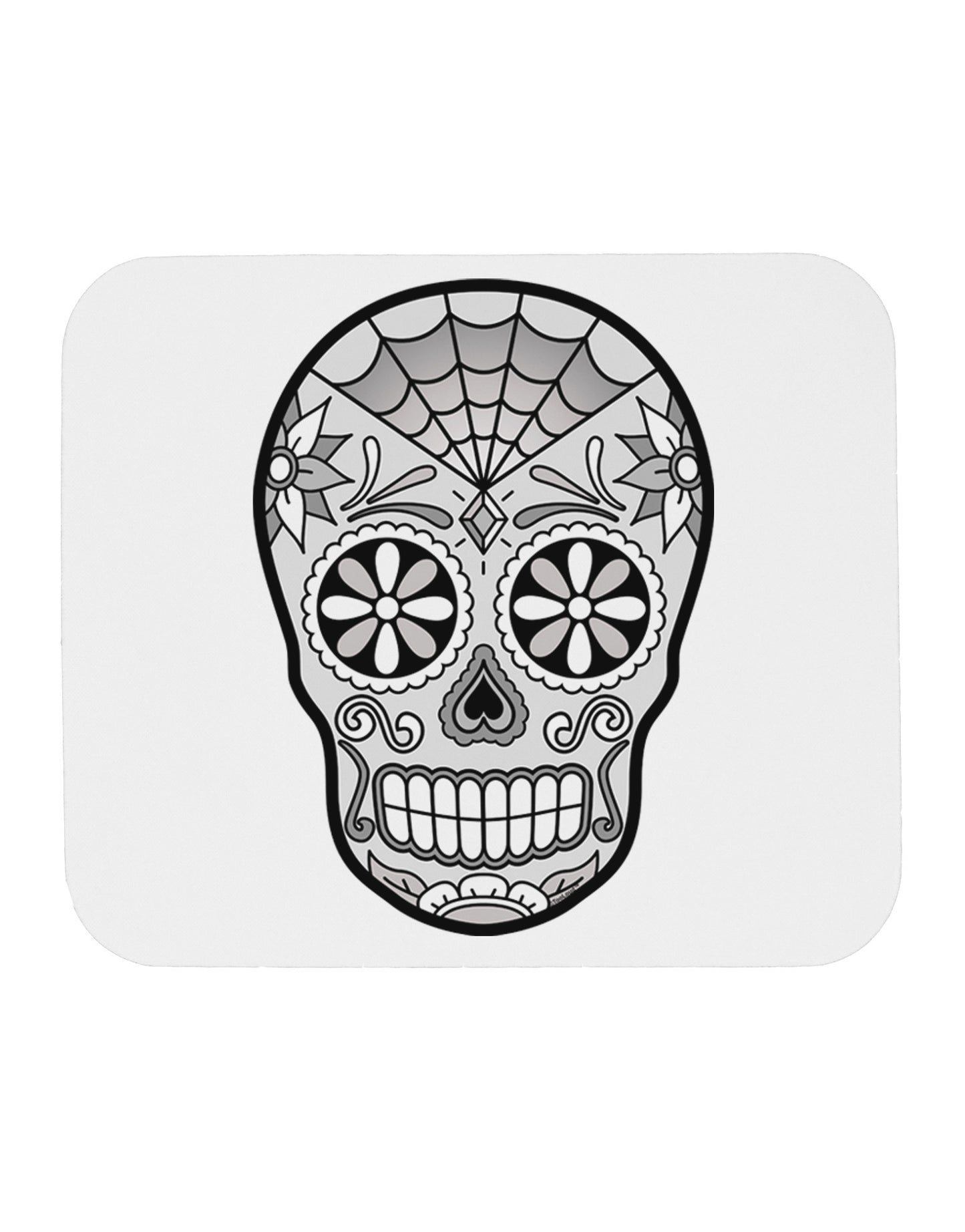 Version 10 Grayscale Day of the Dead Calavera Mousepad-TooLoud-White-Davson Sales