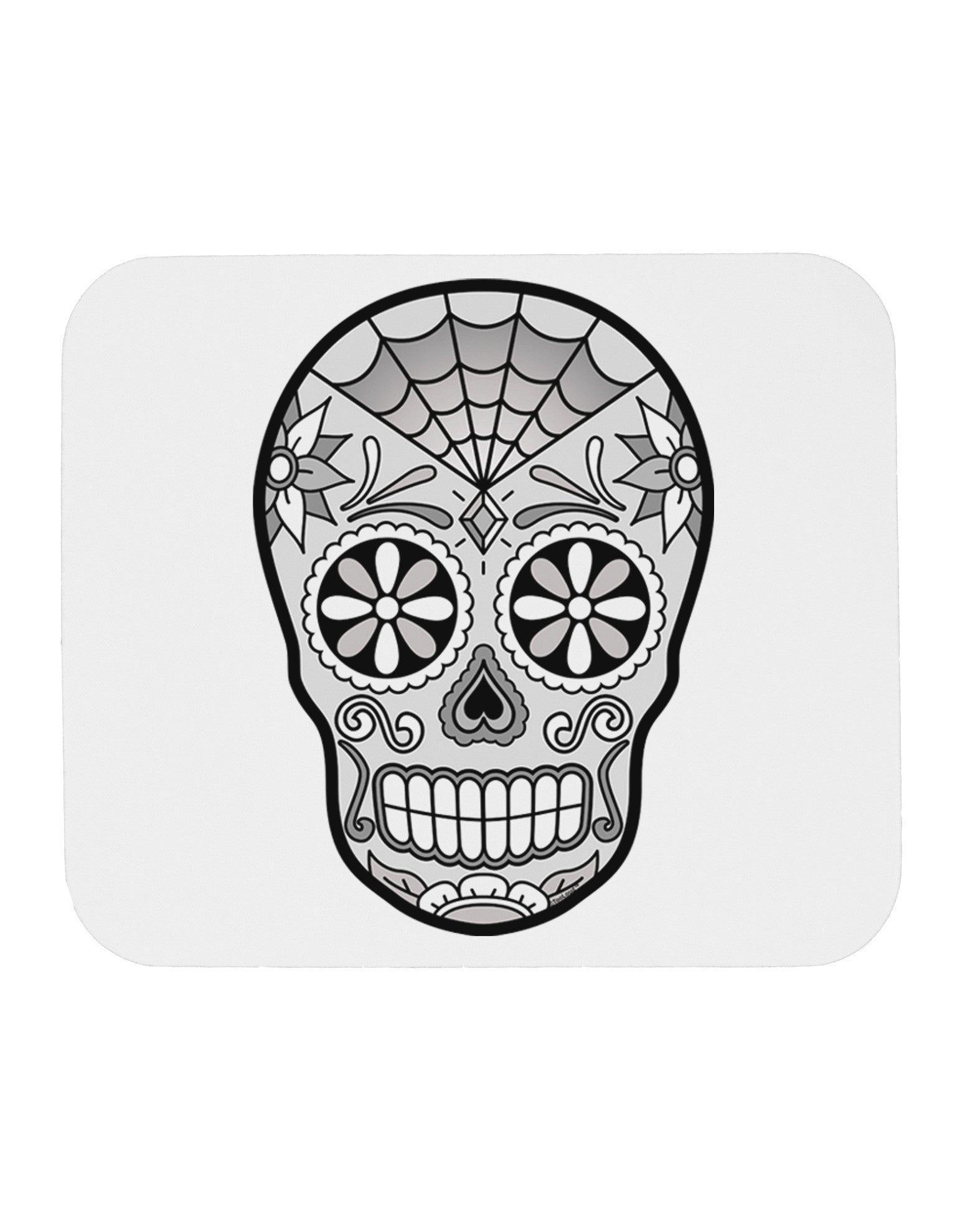 Version 10 Grayscale Day of the Dead Calavera Mousepad-TooLoud-White-Davson Sales