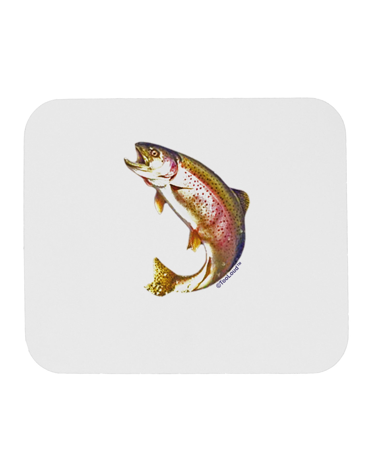 Rainbow Trout Mousepad-TooLoud-White-Davson Sales