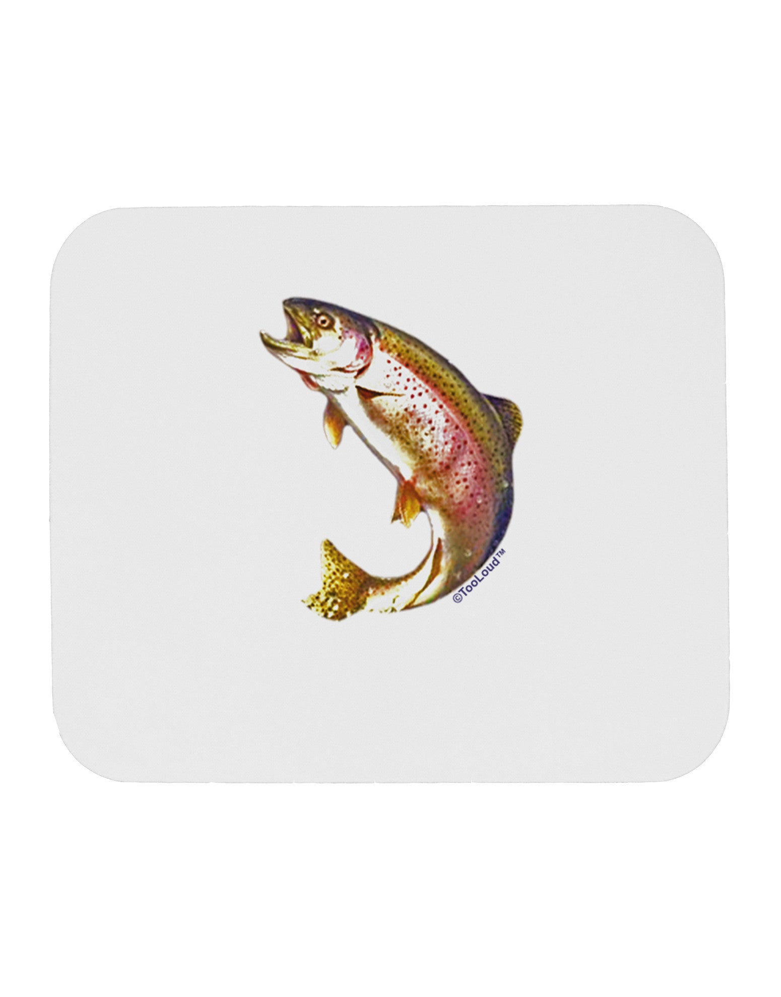 Rainbow Trout Mousepad-TooLoud-White-Davson Sales