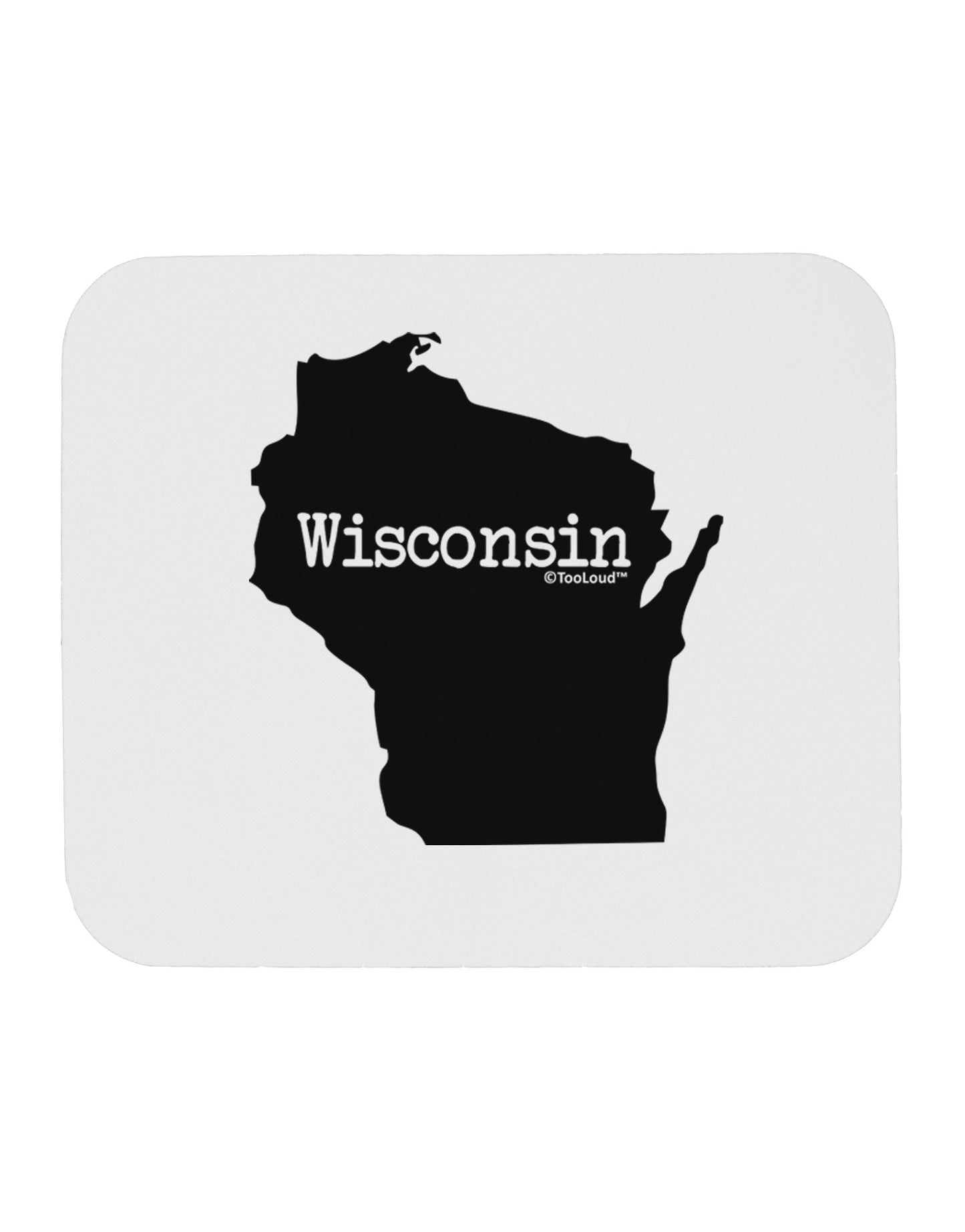 Wisconsin - United States Shape Mousepad-TooLoud-White-Davson Sales