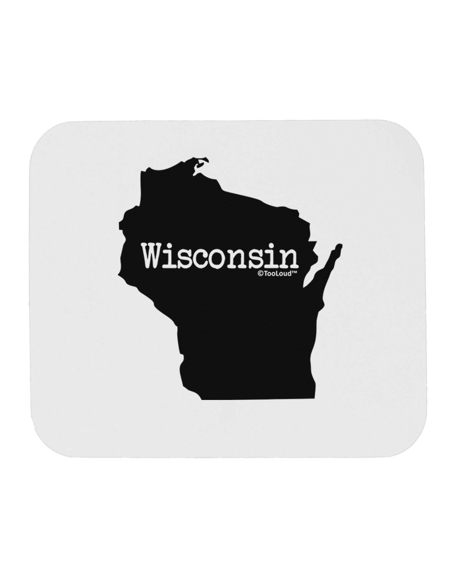 Wisconsin - United States Shape Mousepad-TooLoud-White-Davson Sales