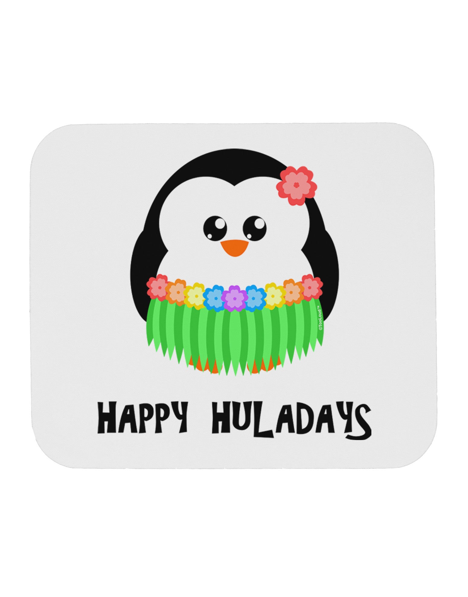 Happy Huladays Holiday Penguin - Christmas Mousepad-TooLoud-White-Davson Sales