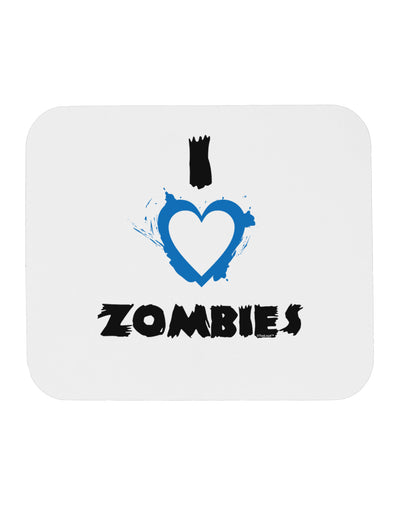 I Heart Zombies - Bloody Heart Blue Mousepad-TooLoud-White-Davson Sales