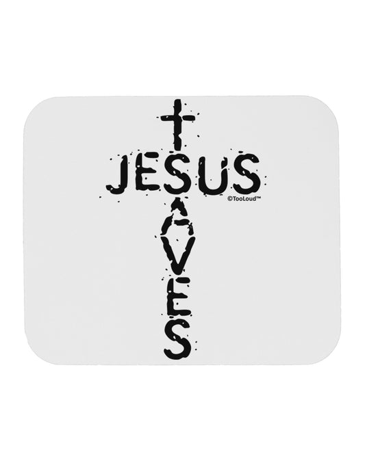 Jesus Saves - Cross Shape Design Mousepad by TooLoud-TooLoud-White-Davson Sales