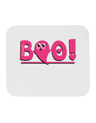 Cute Boo Text Pink Mousepad-TooLoud-White-Davson Sales