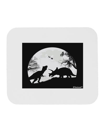 T-Rex and Triceratops Silhouettes Design Mousepad by TooLoud-TooLoud-White-Davson Sales