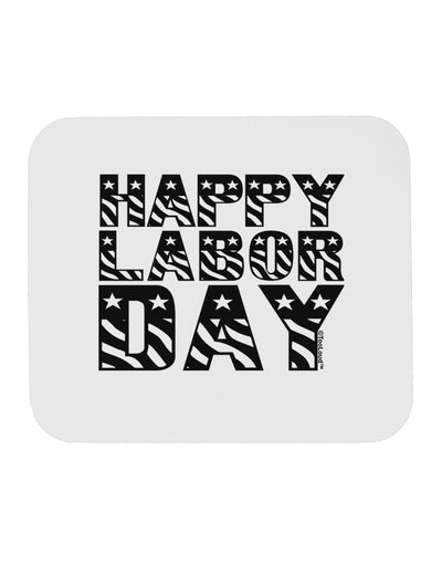 Happy Labor Day Text Mousepad-TooLoud-White-Davson Sales