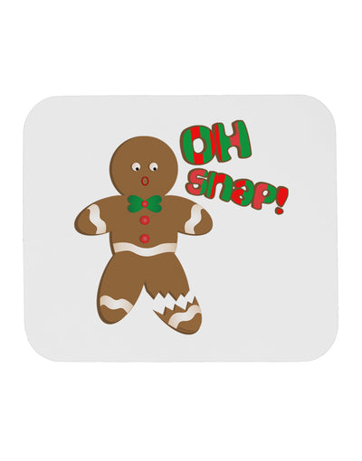 Oh Snap Gingerbread Man Christmas Mousepad-TooLoud-White-Davson Sales