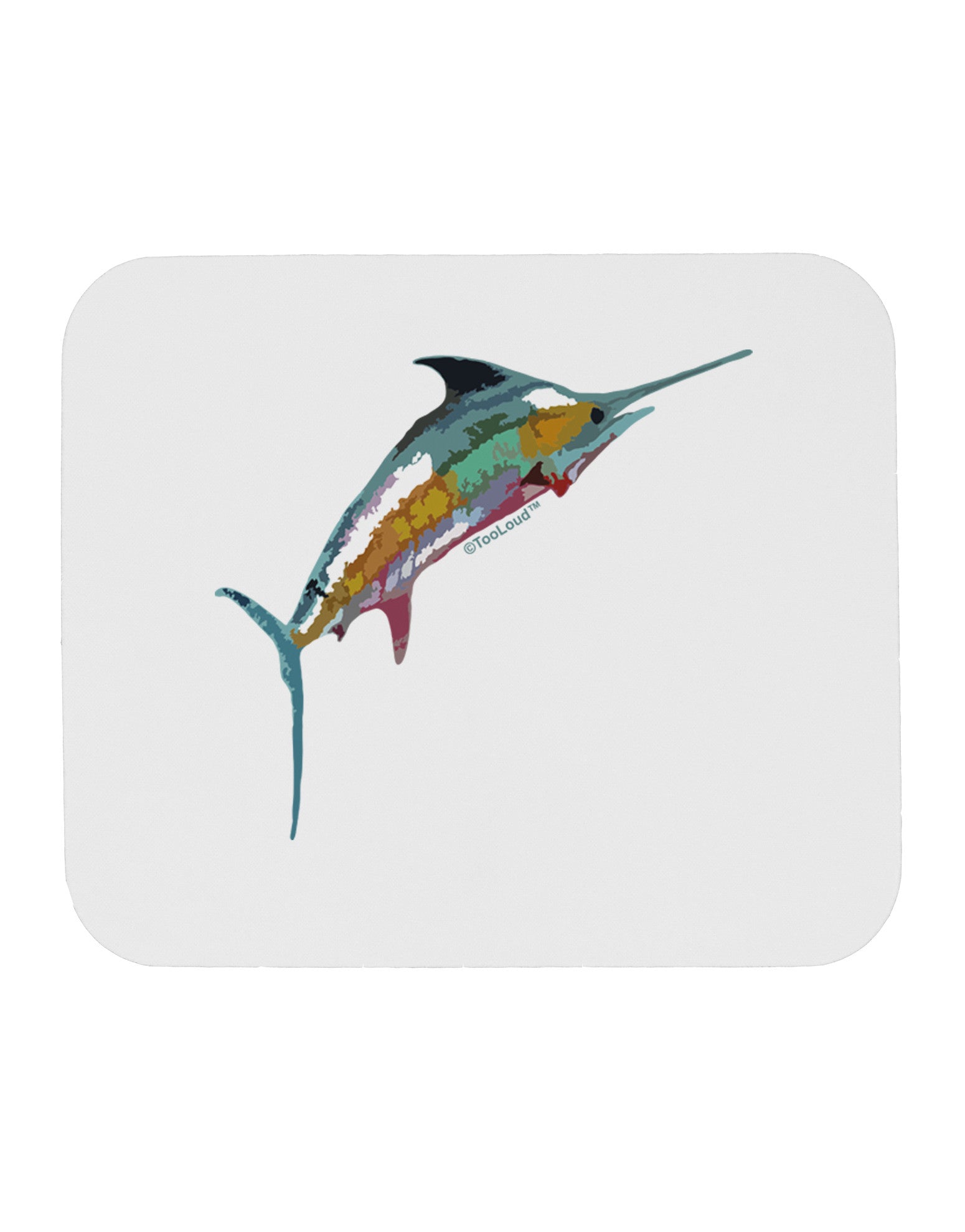 Colorful Vector Swordfish Mousepad-TooLoud-White-Davson Sales