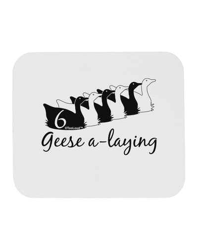 Six Geese A laying Text Mousepad-TooLoud-White-Davson Sales