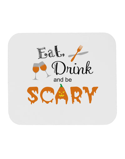 Eat Drink Scary Black Mousepad-TooLoud-White-Davson Sales