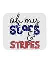 Oh My Stars and Stripes - Patriotic Design Mousepad-TooLoud-White-Davson Sales