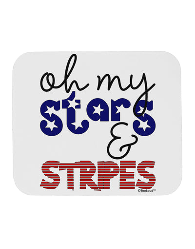 Oh My Stars and Stripes - Patriotic Design Mousepad-TooLoud-White-Davson Sales