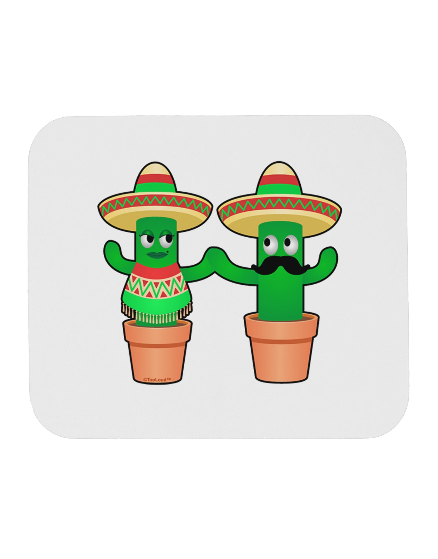 Fiesta Cactus Couple Mousepad by TooLoud-TooLoud-White-Davson Sales