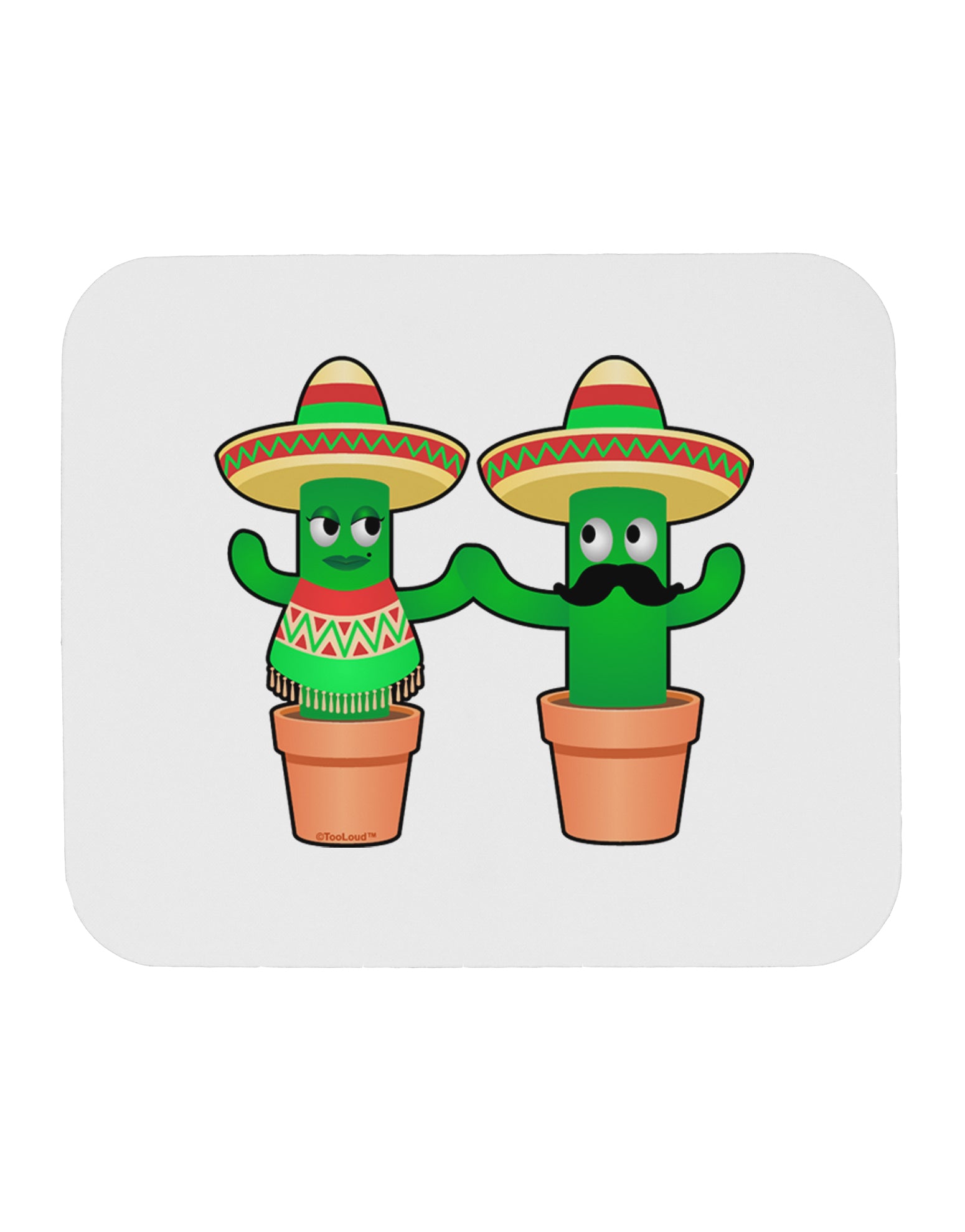 Fiesta Cactus Couple Mousepad by TooLoud-TooLoud-White-Davson Sales