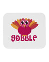 Cute Gobble Turkey Pink Mousepad-TooLoud-White-Davson Sales