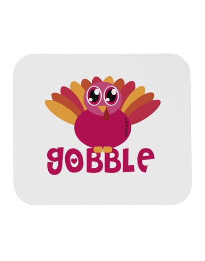 Cute Gobble Turkey Pink Mousepad-TooLoud-White-Davson Sales