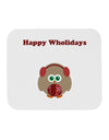 Happy Wholidays Winter Owl With Earmuffs Mousepad-TooLoud-White-Davson Sales