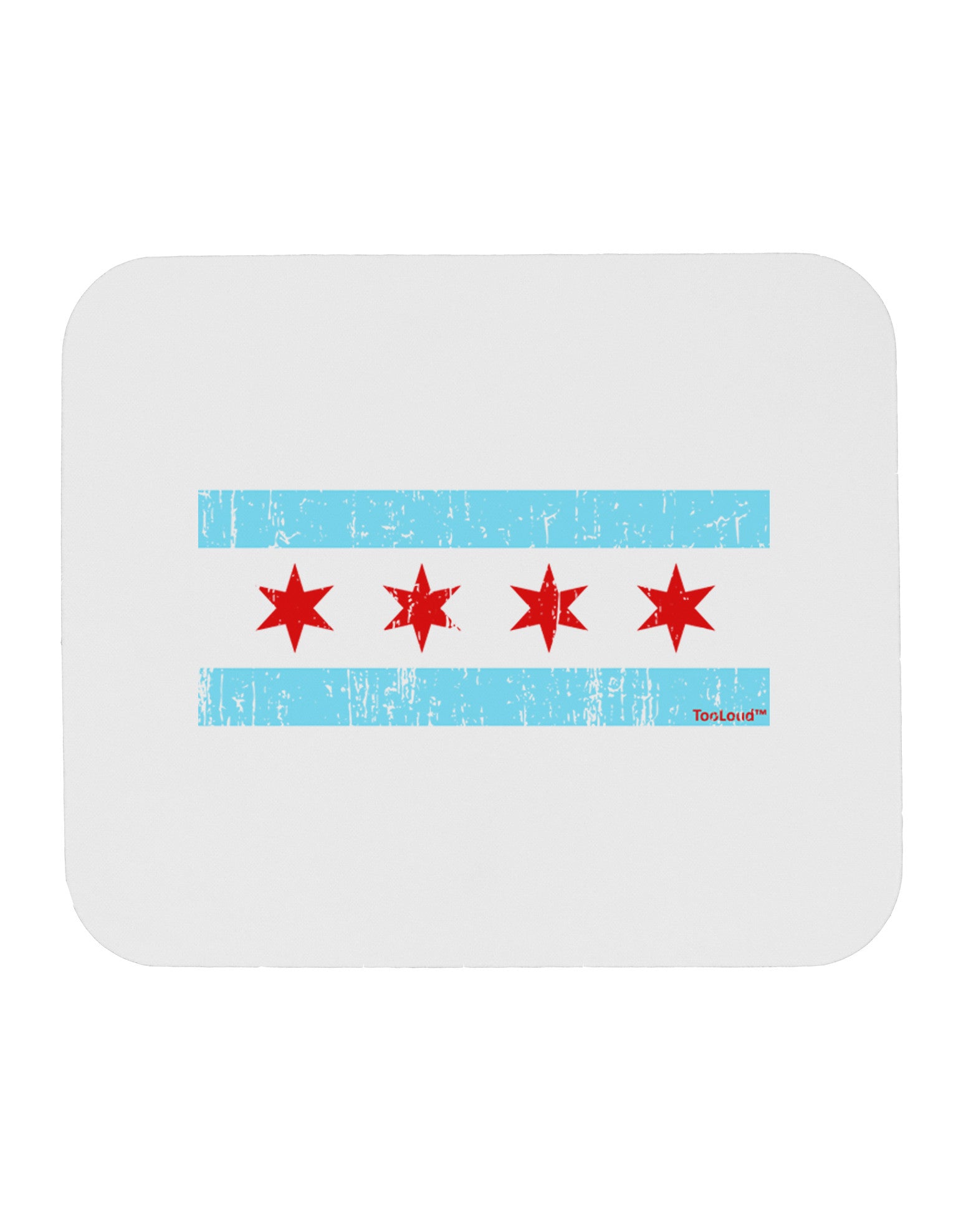 Distressed Chicago Flag Design Mousepad by TooLoud-TooLoud-White-Davson Sales