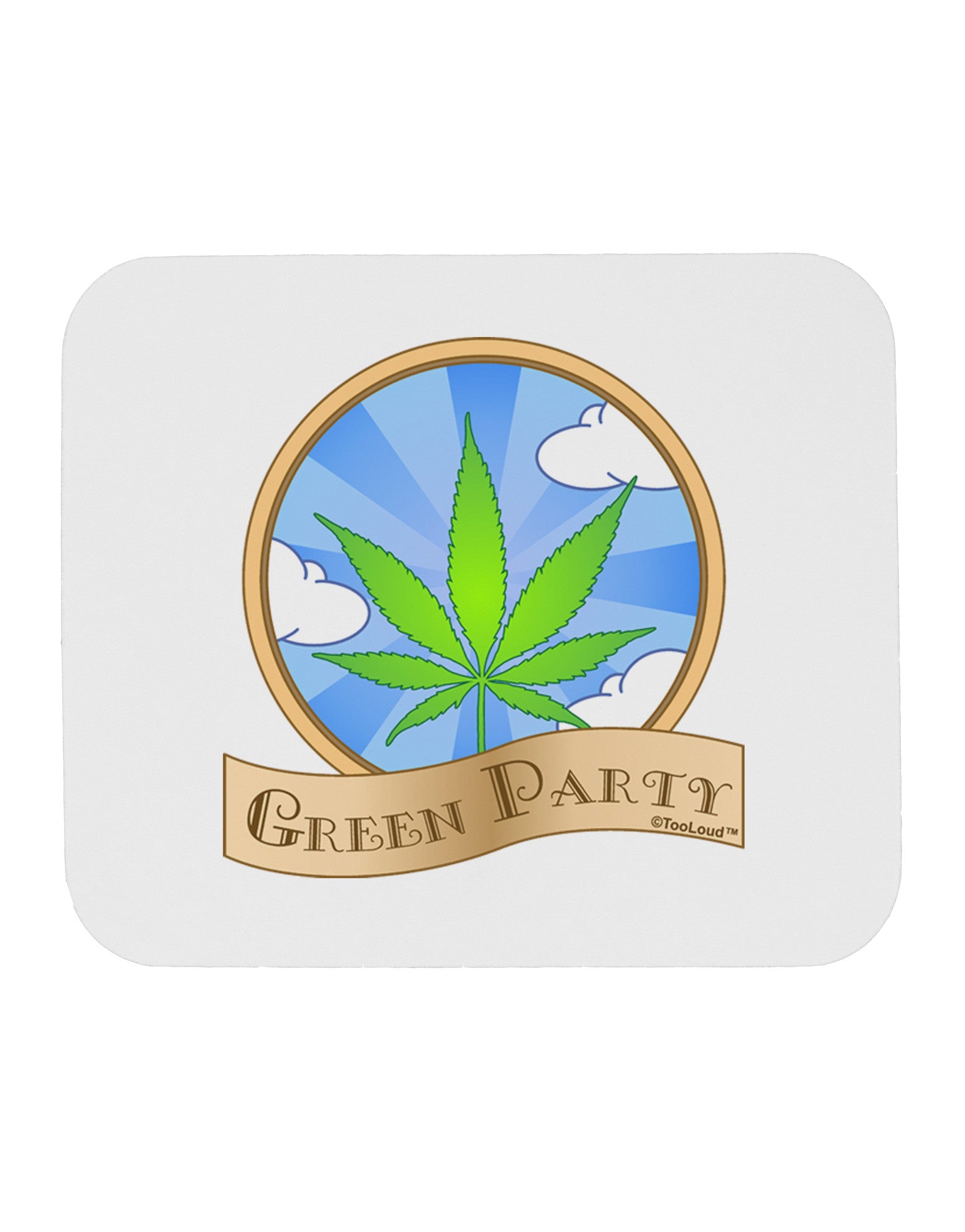 Green Party Symbol Mousepad-TooLoud-White-Davson Sales
