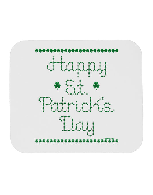 Happy St Patricks Day Clovers Mousepad-TooLoud-White-Davson Sales