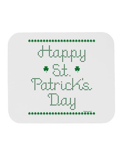 Happy St Patricks Day Clovers Mousepad-TooLoud-White-Davson Sales