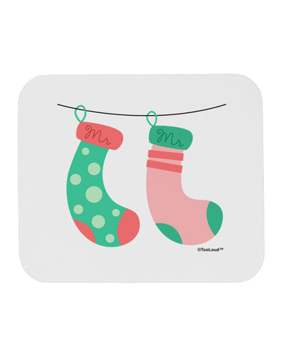 Cute Mr and Mr Christmas Couple Stockings Mousepad by TooLoud-TooLoud-White-Davson Sales