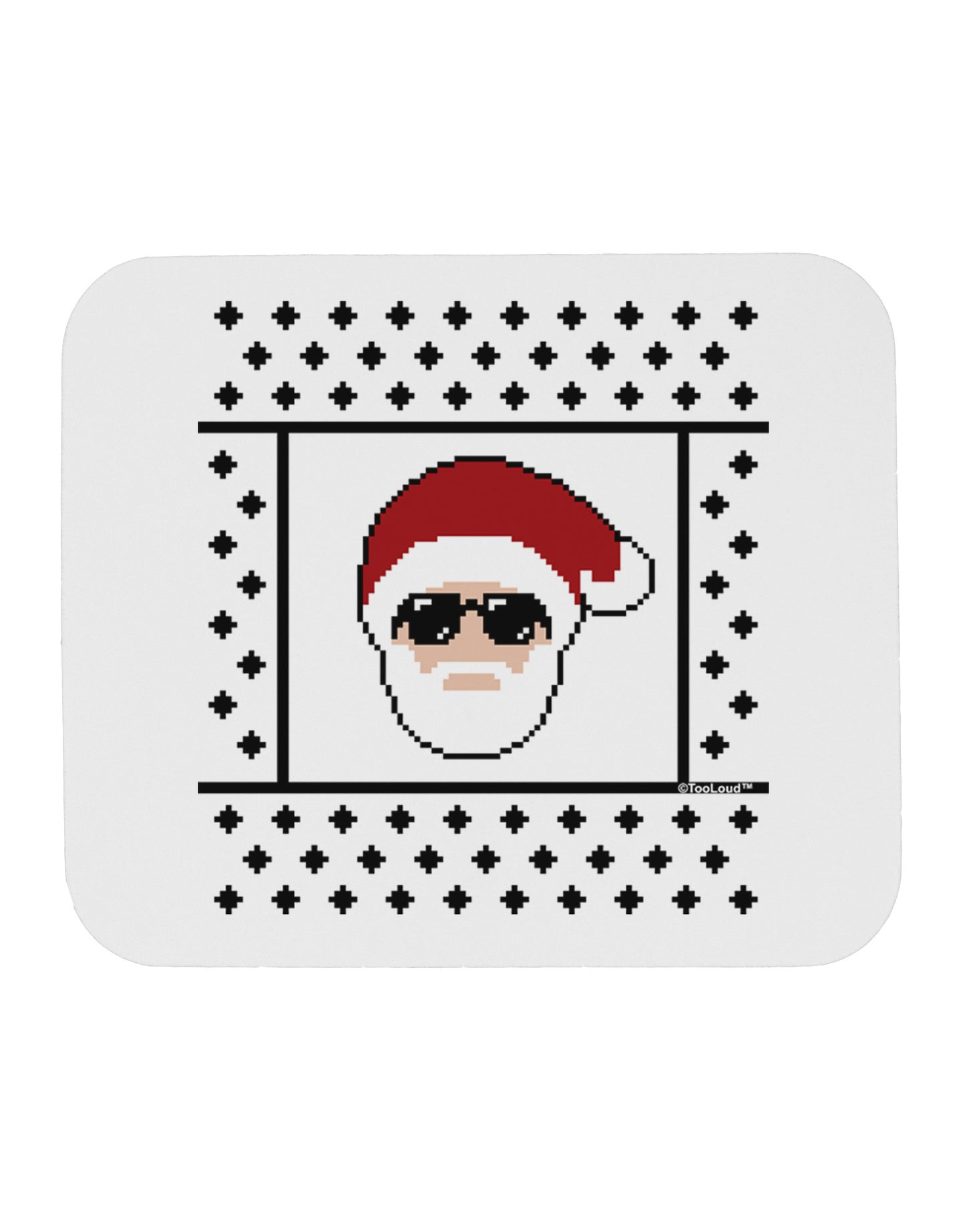 Cool Santa Christmas Sweater Mousepad-TooLoud-White-Davson Sales