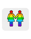 Rainbow Lesbian Women Holding Hands Mousepad-TooLoud-White-Davson Sales