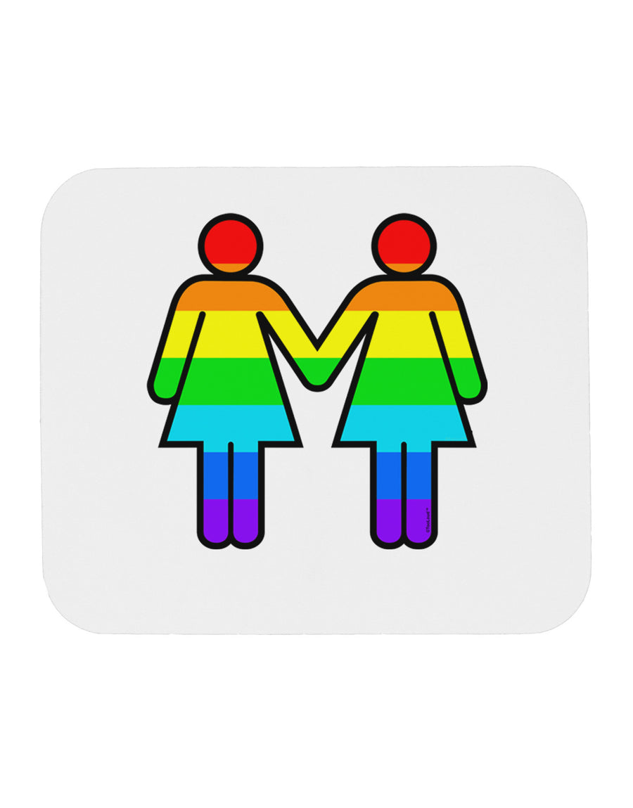 Rainbow Lesbian Women Holding Hands Mousepad-TooLoud-White-Davson Sales