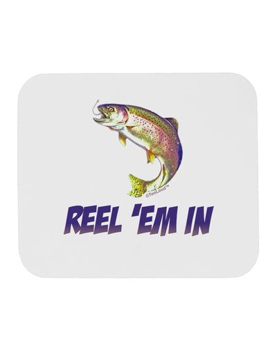 Rainbow Trout Reel Em In Mousepad-TooLoud-White-Davson Sales