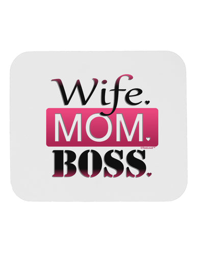 Wife Mom Boss Mousepad-TooLoud-White-Davson Sales