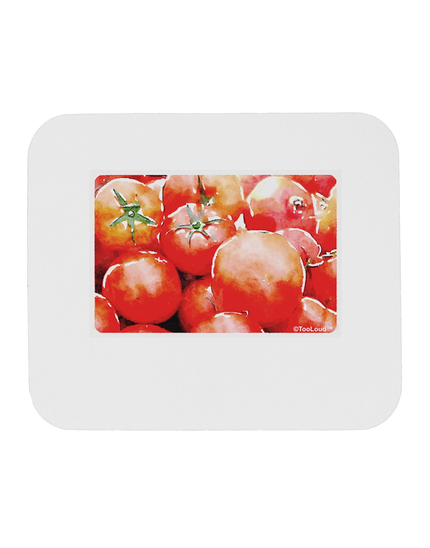Watercolor Tomatoes Mousepad-TooLoud-White-Davson Sales