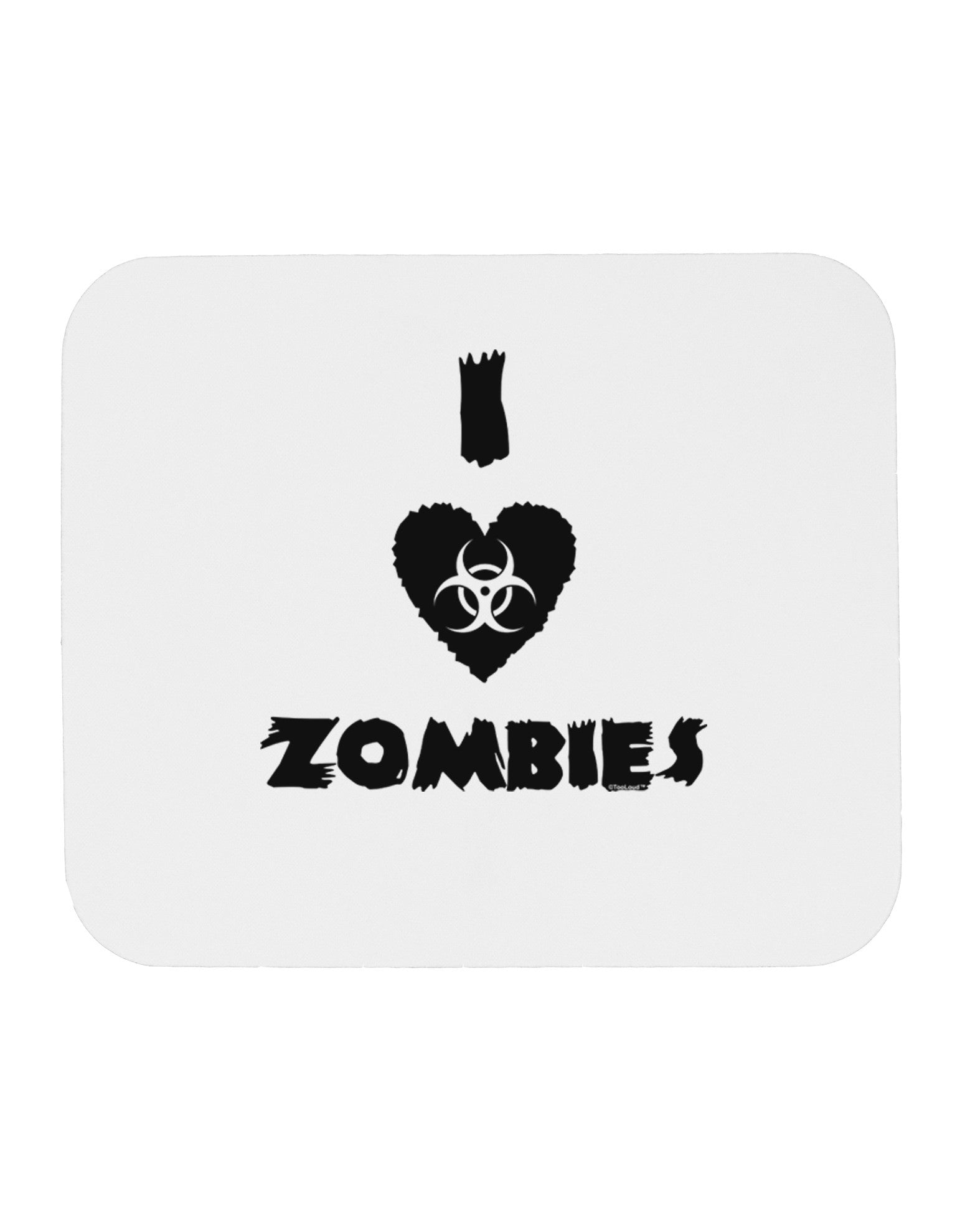 I Heart Zombies - Biohazard Heart Mousepad-TooLoud-White-Davson Sales