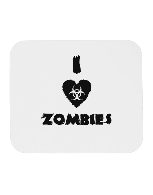 I Heart Zombies - Biohazard Heart Mousepad-TooLoud-White-Davson Sales