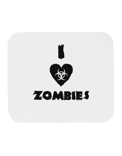 I Heart Zombies - Biohazard Heart Mousepad-TooLoud-White-Davson Sales